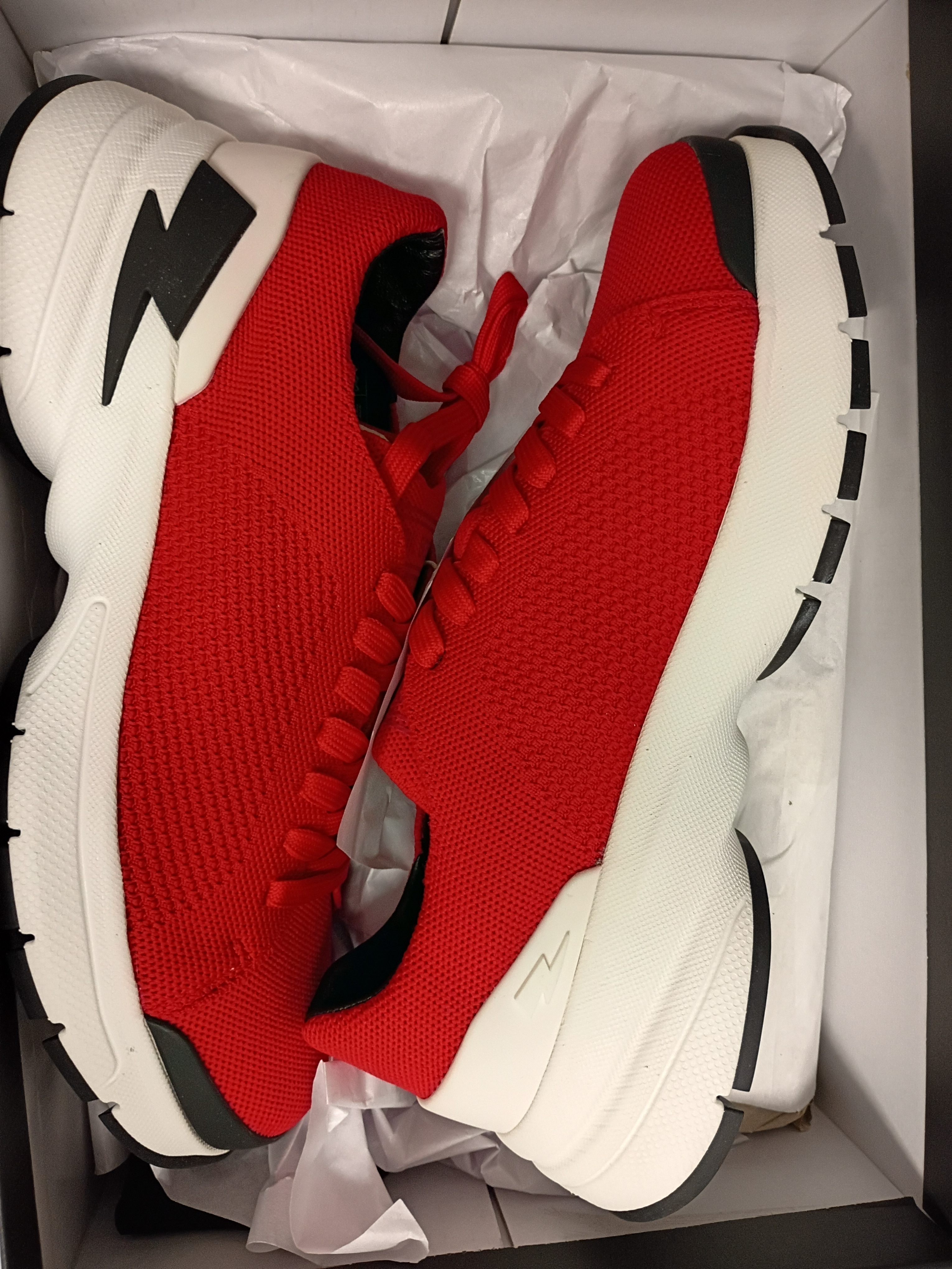 Neil Barrett Red Knit Men's Sneakers Us Size 8 Shoes New
